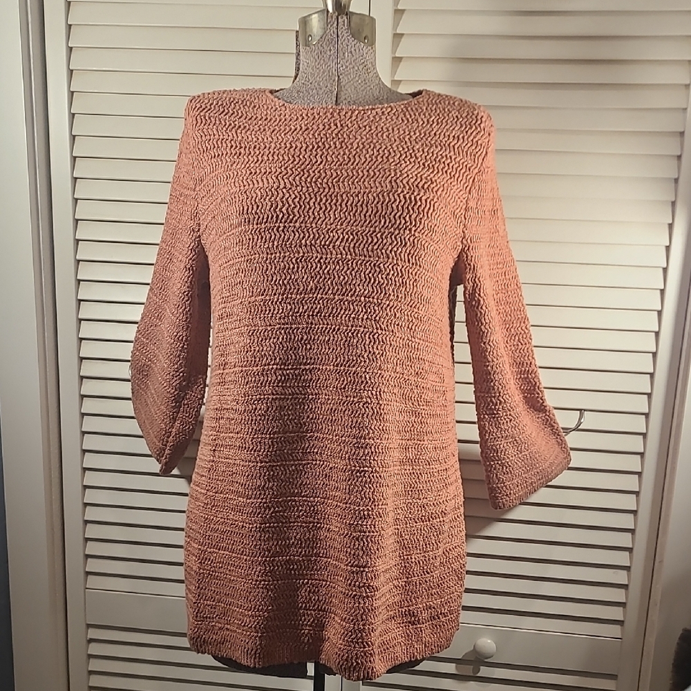JJill Dusty Terra Cotta Textured Sweater